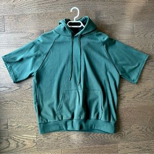 Green short sleeve hoodie